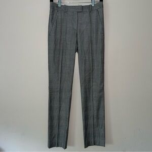 Boss By Hugo Boss Womens Black White Plaid Dress Pants Wool Blend Size 0